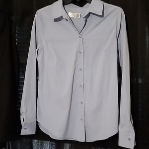Light blue polyester blend blouse long sleeve.